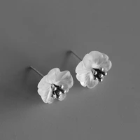 cmajor handmade 925 sterling silver natural crystal blooming in the rain flower stud earrings original fine jewelry wholesale