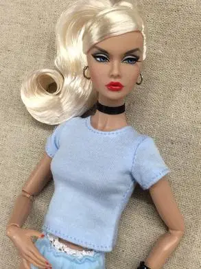 blue 1 шт. Blyth кукла футболка одежда подходит для Барби рубашка momoko, pullip, azone, Blyth 1/6 кукла DC129 - Цвет: blue