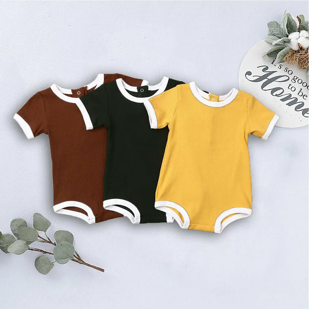 Одежда для маленьких мальчиков и девочек из Великобритании хлопковый комбинезон