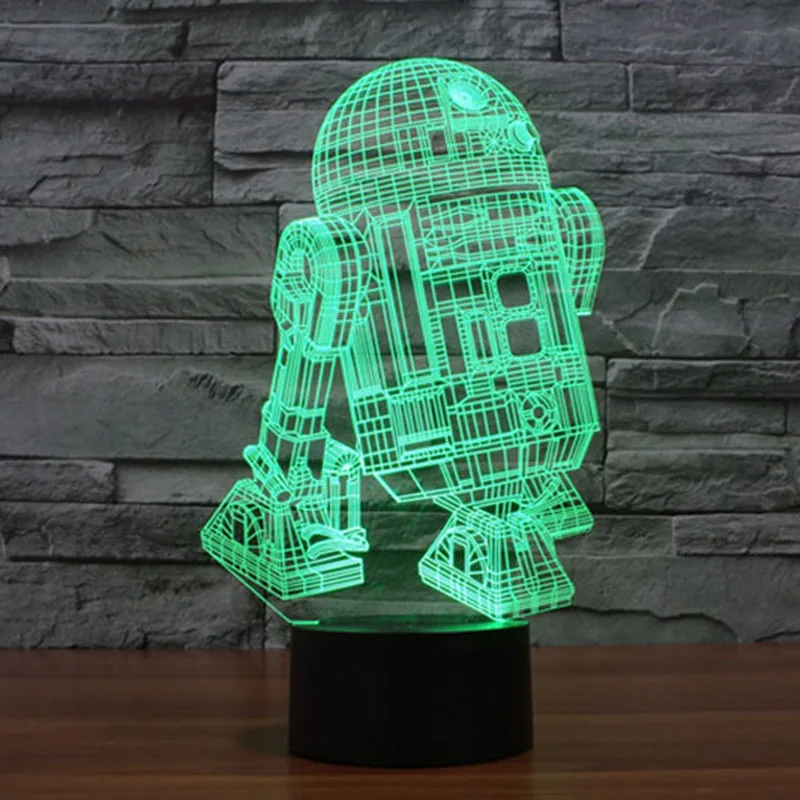Домашний Декоративный 3d светильник taproad R2D2 7 цветов для праздников звездных войн