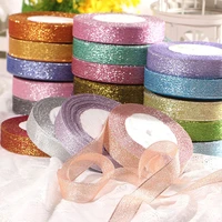 25yard 22m 1 handmade silver metallic glitter ribbons for diy crafts sewing fabric christmas party wedding supplies gift wrap
