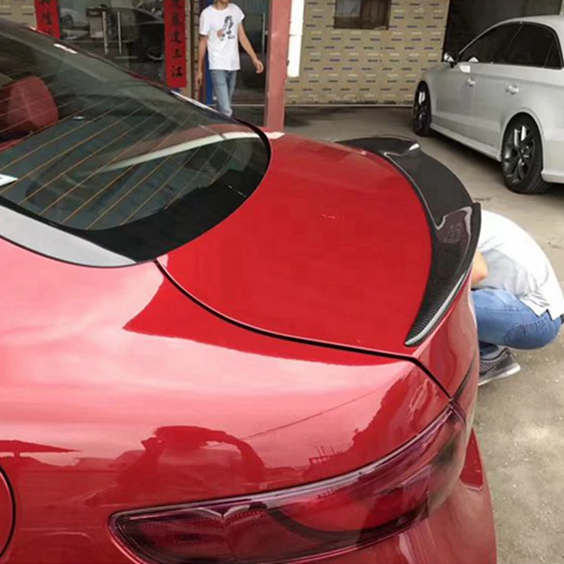 Спойлер для Alfa Romeo Giulia задний спойлер из углеродного волокна с черной отделкой в
