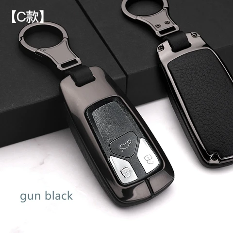 gun black Высокое качество Автомобильный Брелок чехол держатель кошелек карман для Audi TT A7 A4 A4L 8S B9 Q5 Q7 A6 A8 брелок смарт ключ крышка аксессуары - Название цвета: gun black