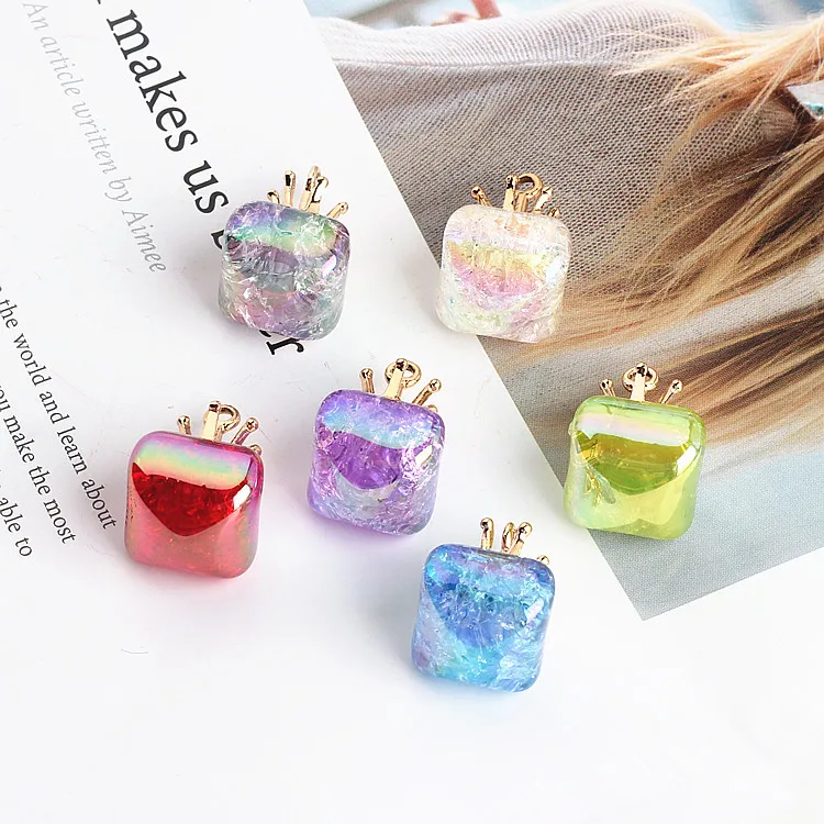 Ritoule Diy handmade jewelry accessories resin temperament crown rectangular earrings pendant making material | Украшения и
