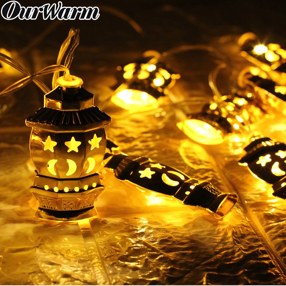 Светодиодная лента OurWarm Eid Mubarak 160 см светящаяся лампа на батарейках мусульманский