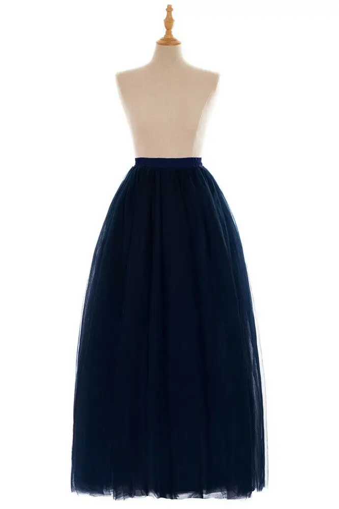 Navy Blue Рокабилли черный длинный свадебный подъюбник для свадебного платья фатиновая юбка Mariage Crinoline jupon femme свадебные аксессуары - Цвет: Navy Blue