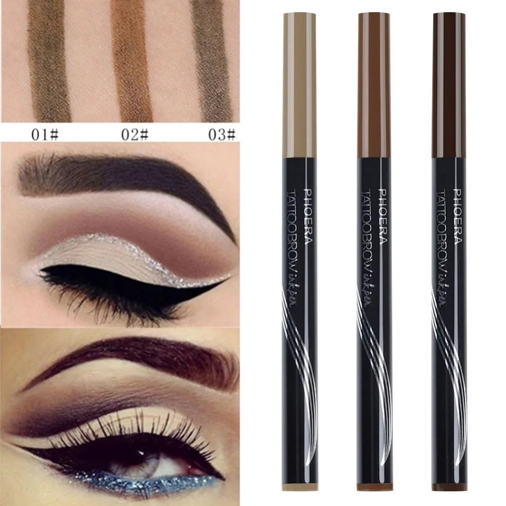 PHOERA автоматический матовый карандаш для бровей водостойкая ручка татуировки
