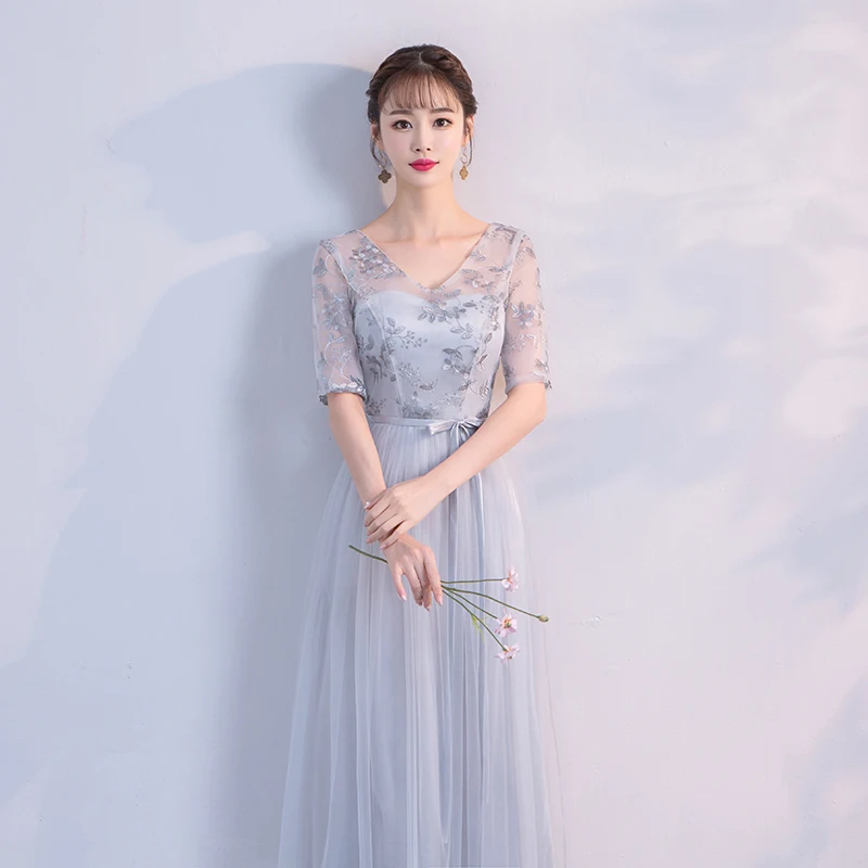 Длинное платье подружки невесты для свадебной вечеринки женское Элегантное