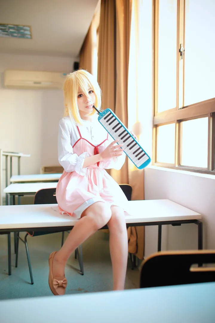 Аниме Ваша лежа в апреле косплей Shigatsu wa Kimi no Uso Kaori Miyazono первый выпуск розовое