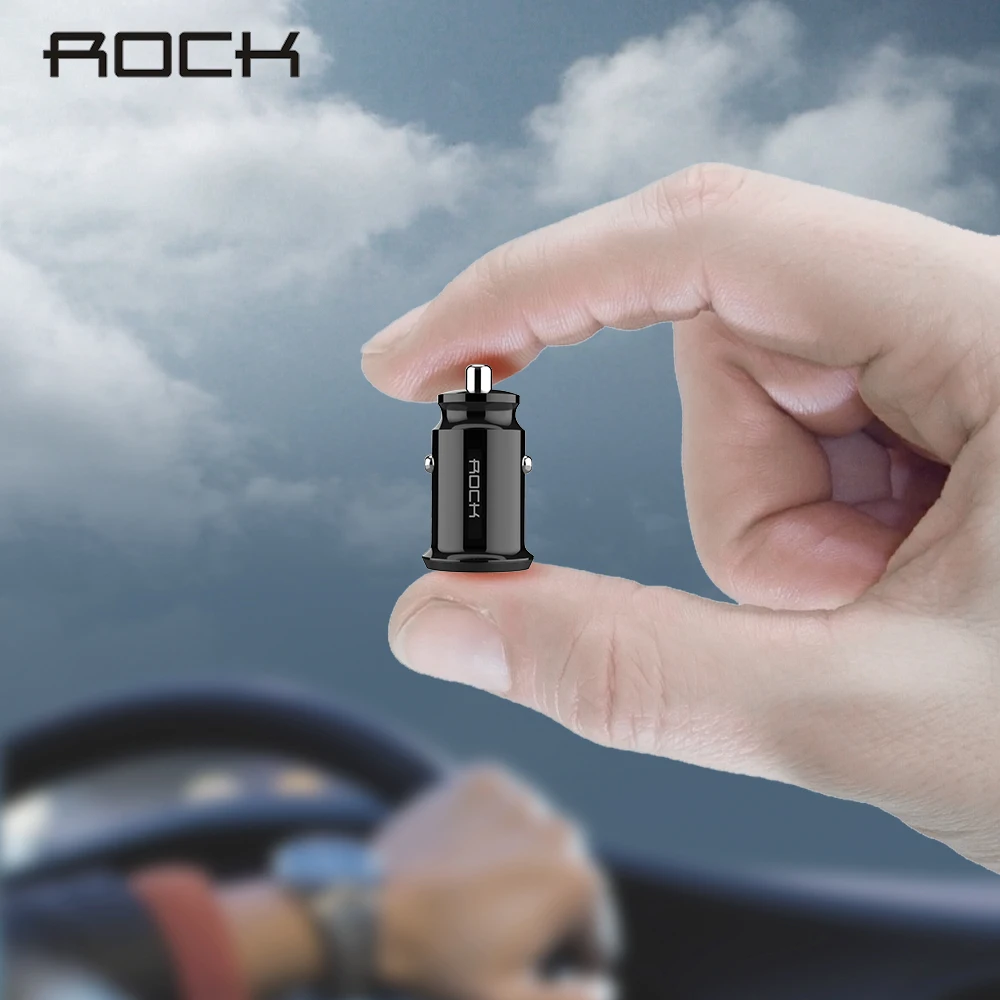ROCK Dual USB Mini USB Автомобильное зарядное устройство 3.1A автомобильное зарядное устройство 2 порта для iPhone X 8 7 6 samsung Xiaomi Tablet gps - Тип штекера: Универсальный