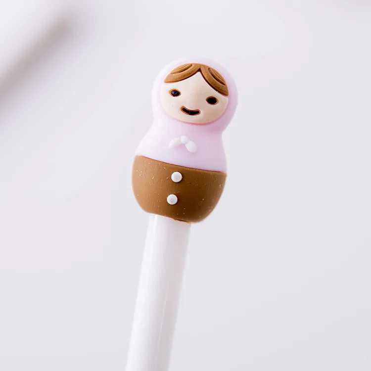 

1PCS New Lovely Creative Korean Doll Modeling Gel Pens Signing Pen For Kids Novelty Gift Stationery School Supplies