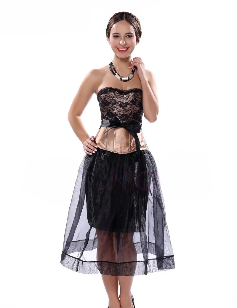 COSWE женские пикантные элегантные Готический Атлас Кружева Наложение Бурлеск