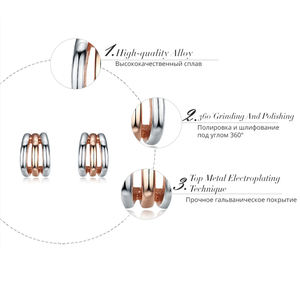 Viennois Korean Silver Color Stud Earrings for Women Triple Layers Semicircle Small Trendy Jewelry Wedding Party Gifts | Украшения и