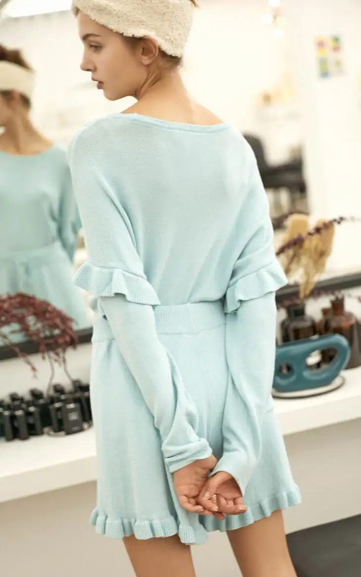 Vero Moda гофрированный трикотажный Домашний Комплект пижамный Костюм | 3183K6503
