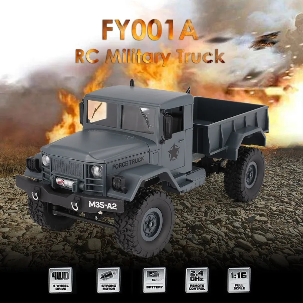 FY001A/B 2 4 ГГц 1/16 4WD внедорожный Радиоуправляемый Военный грузовик альпинист