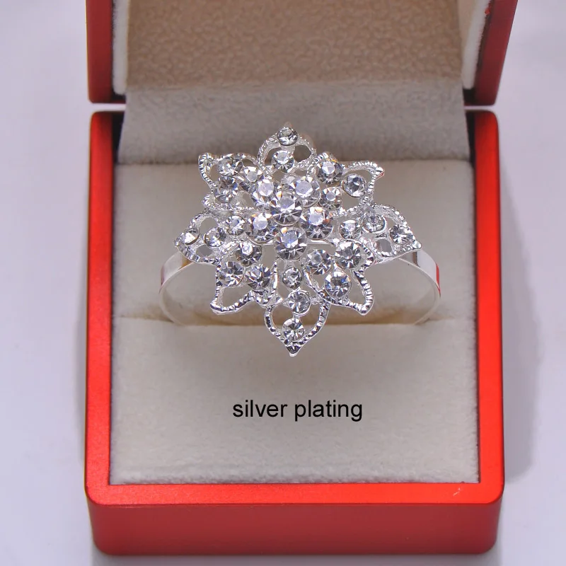 L0598-ring) 20 шт./лот модные круглые кольца для салфеток со стразами для украшения свадебного стола, Серебряное или светло-золотое покрытие