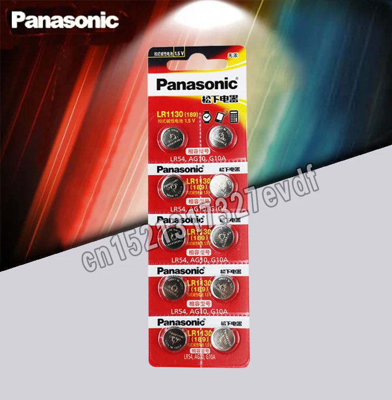 10 шт./лот Panasonic батареи 1 5 V AG10 LR1130 щелочная батарея таблеточного типа 389 LR54 SR54 SR1130W