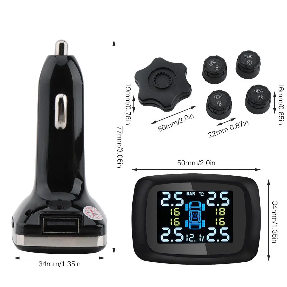 Автомобильный TPMS 4 внешний датчик система давления в шинах беспроводная контроля
