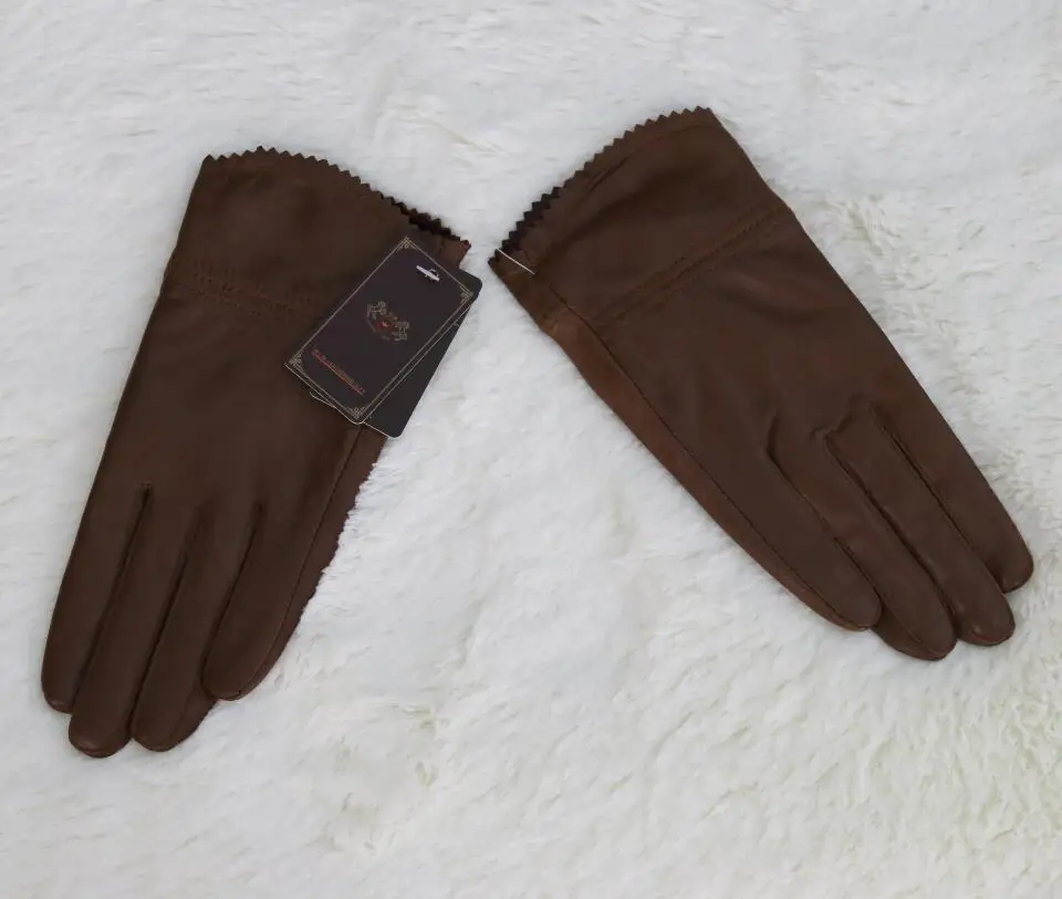 Зимние женские перчатки из 2017 натуральной кожи тонкие овчины теплые
