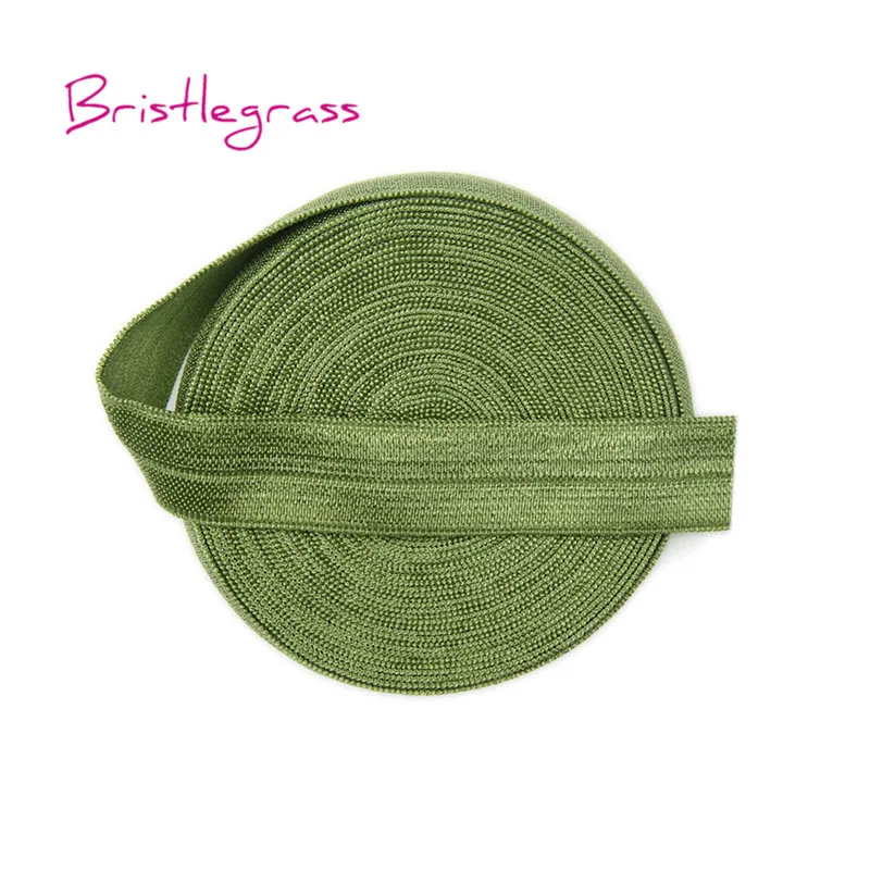 BRISTLEGRASS 100 ярд за рулоном 5/" 15 мм твердые блестящие складывающиеся эластичные враг спандекс атласная лента для волос повязка на голову кружево отделка Шитье - Цвет: Willow