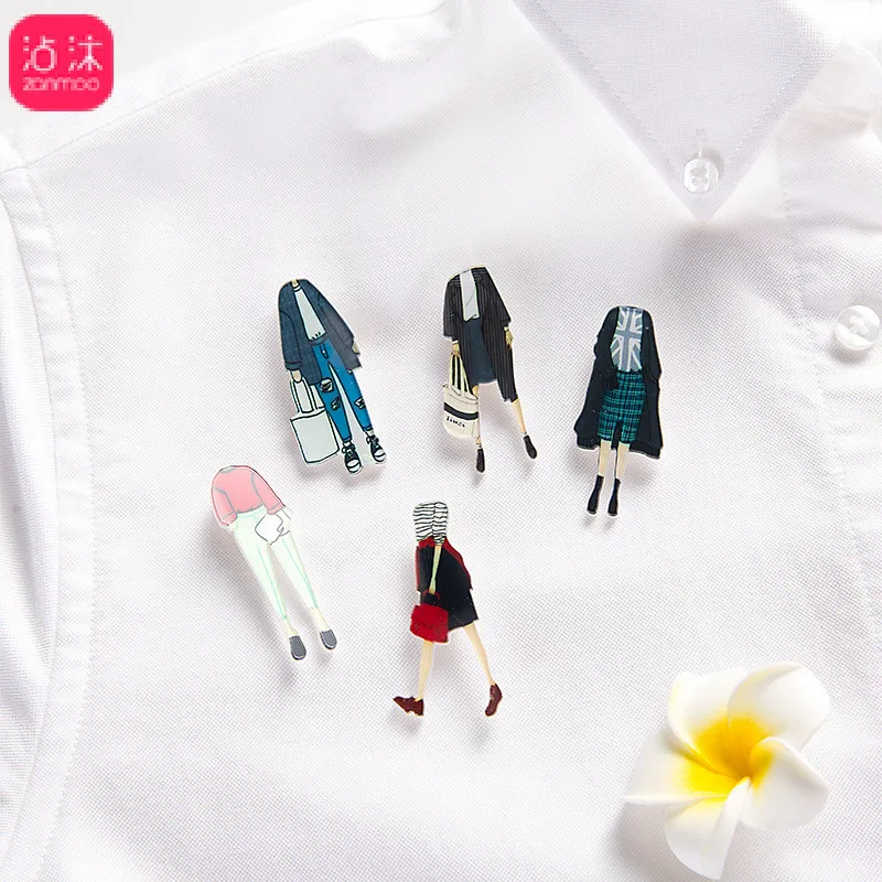 Значок-брошь в стиле «забавный черно-белый любовник» из акрила для одежды и рюкзака.