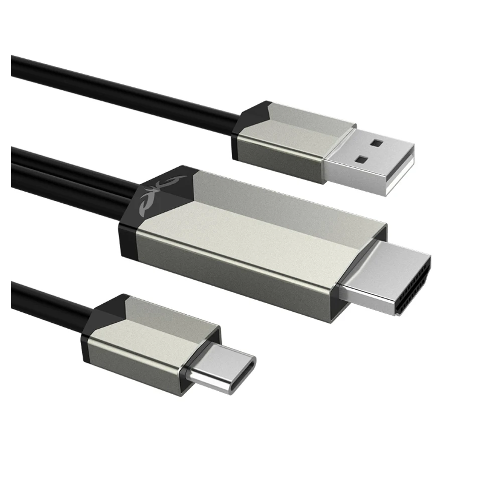 TC02 Mirascreen usb type C к HDMI 4 K кабель Ультра HD конвейер адаптер HDTV видео 2 м Thunderbolt 3 для Huawei