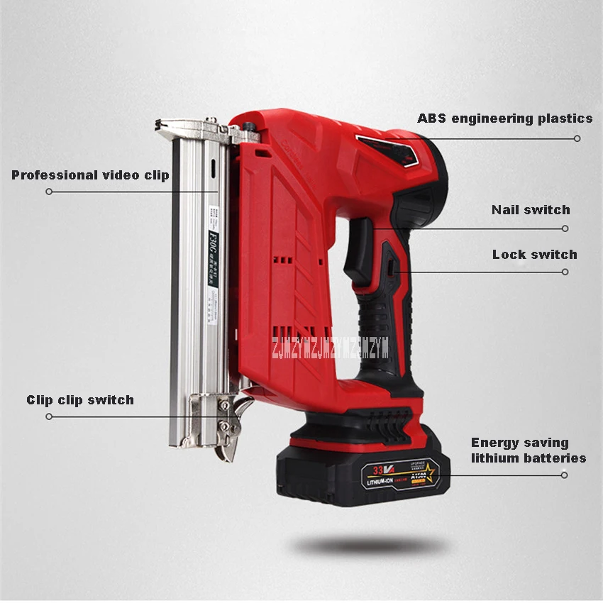 

Electric Nail Gun High-quality Woodworking F30 Straight Nail Gun Wireless Rechargeable 20V Lithium Nail Gun With 2.0 AH Battery