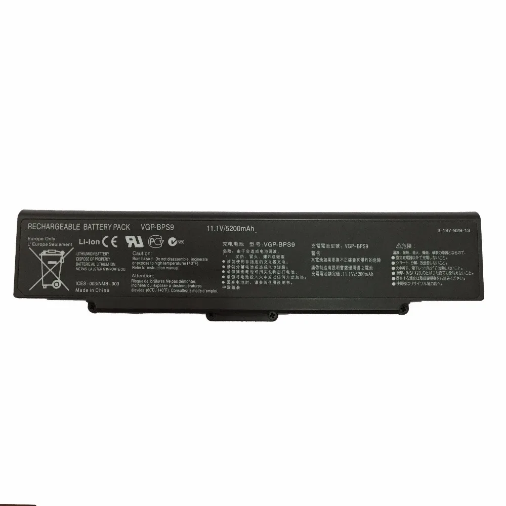 11 1 V 5200Mah Новый VGP-BPL9 Аккумулятор для ноутбука SONY VGP-BPS9/S/b BPS10 BPS9 CR23 CR33CR31 VGP-BPS9A/B VGP-BPS9/S