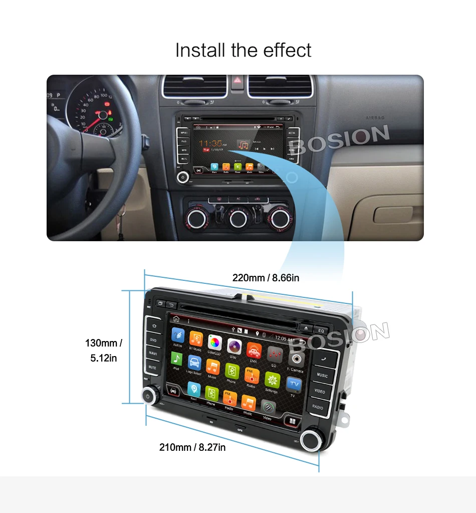 PX6 4G+ 64G 2Din android 9,0 автомобильный dvd-плеер Aux gps стерео для Volkswagen Skoda POLO GOLF 5 6 PASSAT CC TIGUAN TOURAN Fabia Caddy