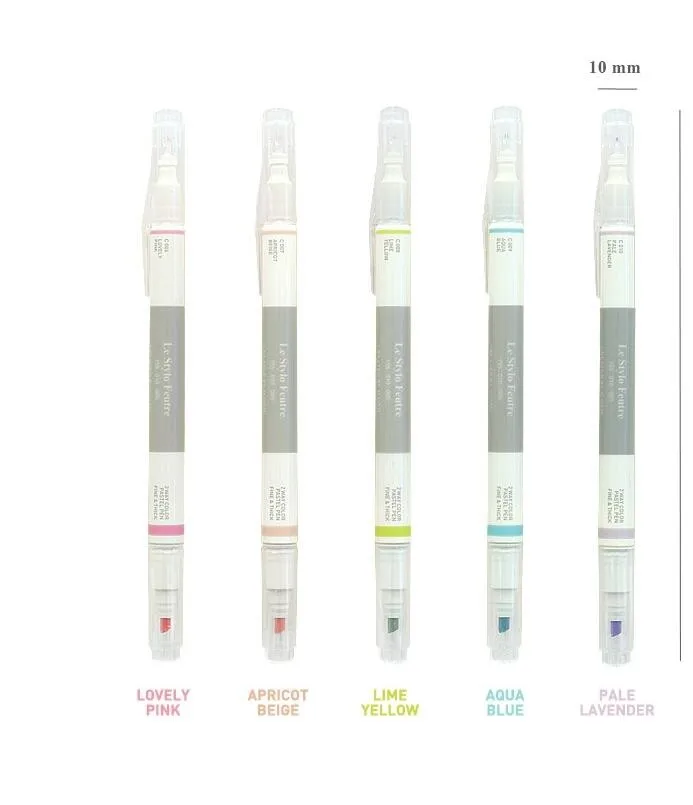 Двухстороннее Пастель Pen Set 5 видов цветов школьной канцелярии подарок дневник журнал письменные принадлежности