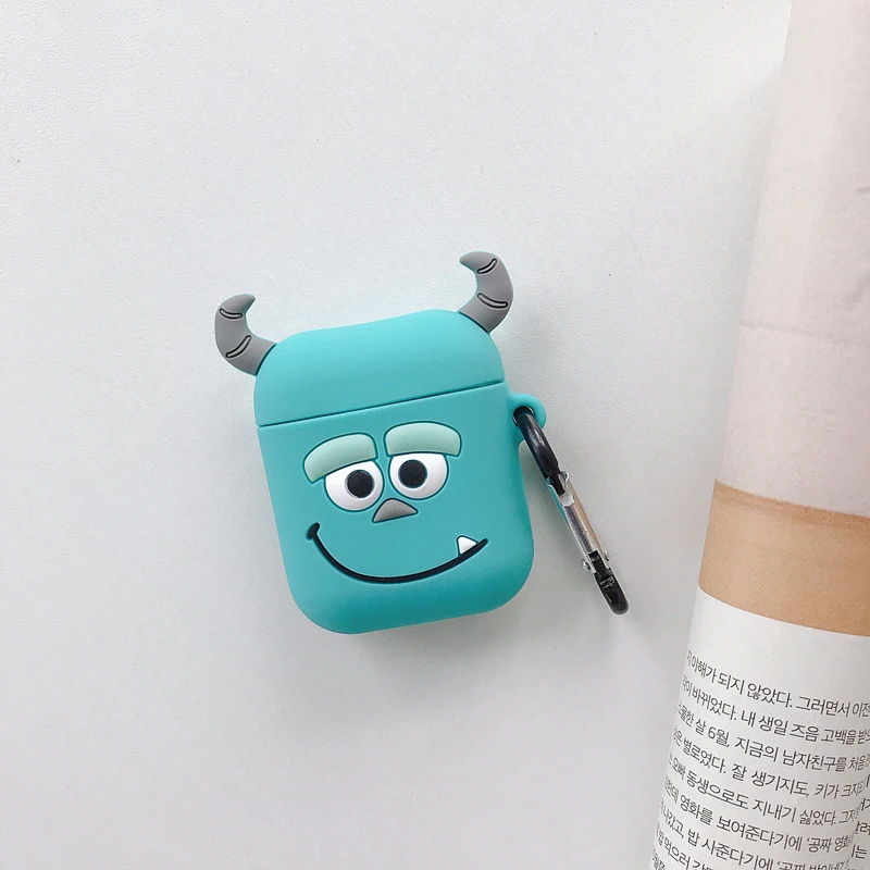 Мультяшный силиконовый чехол для беспроводных наушников Bluetooth Apple AirPods с зарядкой