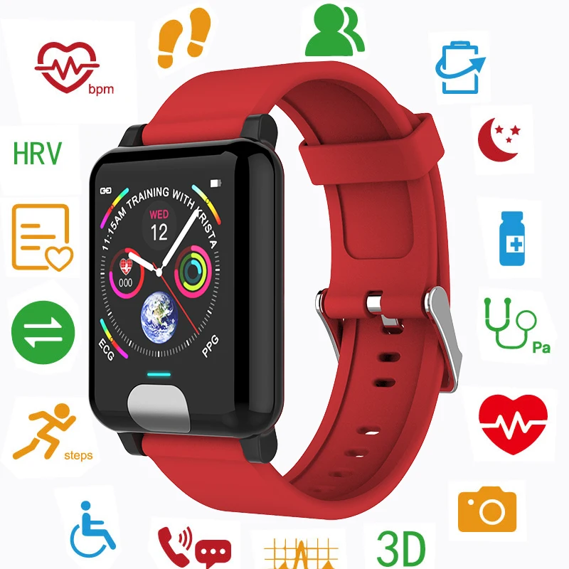 Smartwatch E04 водостойкий ЭКГ кровяное давление ppg ekg умные наручные часы браслеты