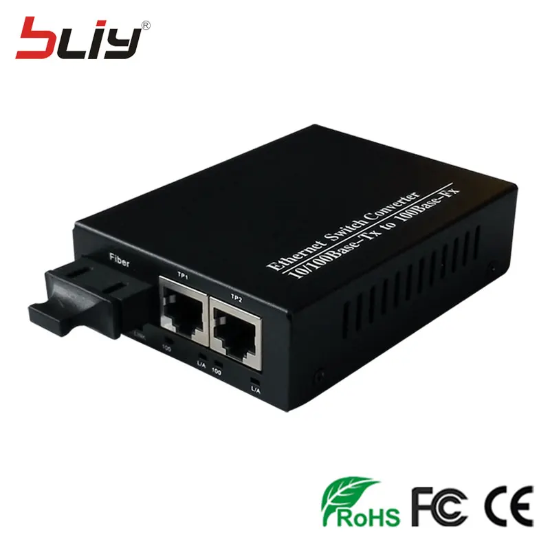 100 м двойной волоконно оптический коммутатор Ethernet с 3 портами и 2 rj45 poe ethernet