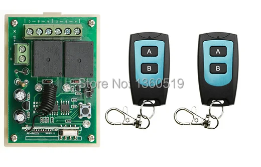 DC12V 2CH RF Беспроводная система дистанционного управления teleswitch 2 Передатчик и 1 приемник Универсальный ворот Пульт дистанционного управления радиоприемник