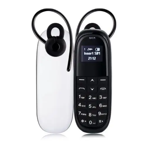 AEKU KK1 handsfree Bluetooth Dialer наушники мобильный телефон низкий уровень радиации волшебный голос для детей мини детский сотовый телефон - Цвет: black and white