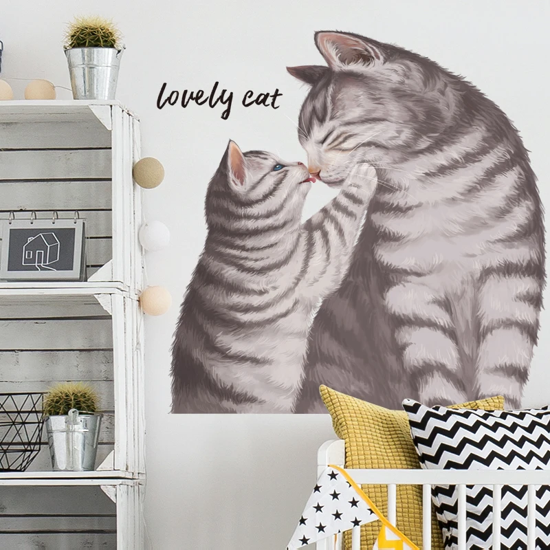 

DIY Lovely Cat Home Decoration Wall Sticker Animal Wall Decals Adhesive Poster Mural Wallpaper