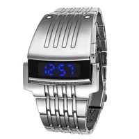 brand design electronic digital watch full stainless steel men wristwatches military sports fashion led iron man watches
