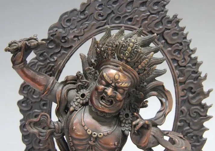 11 красная бронза Медь Ваджрапани Чана Дордже Wrathful опекунскими божество статуя