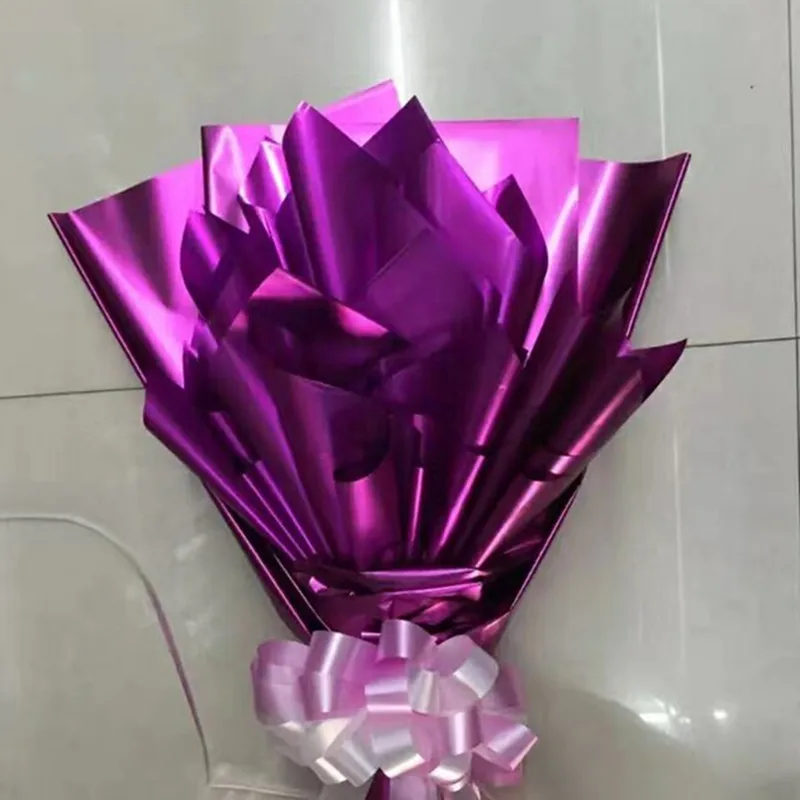 20 листов однотонная блестящая платиновая бумага подарочная Цветочная