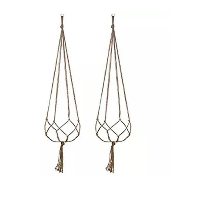 Новая подвесная корзина цветочные горшки плетеная вешалка горшок пеньковая