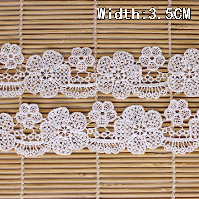 7 ярдов/партия белая вышитая кружевная юбка платье хлопковая ткань кукольная