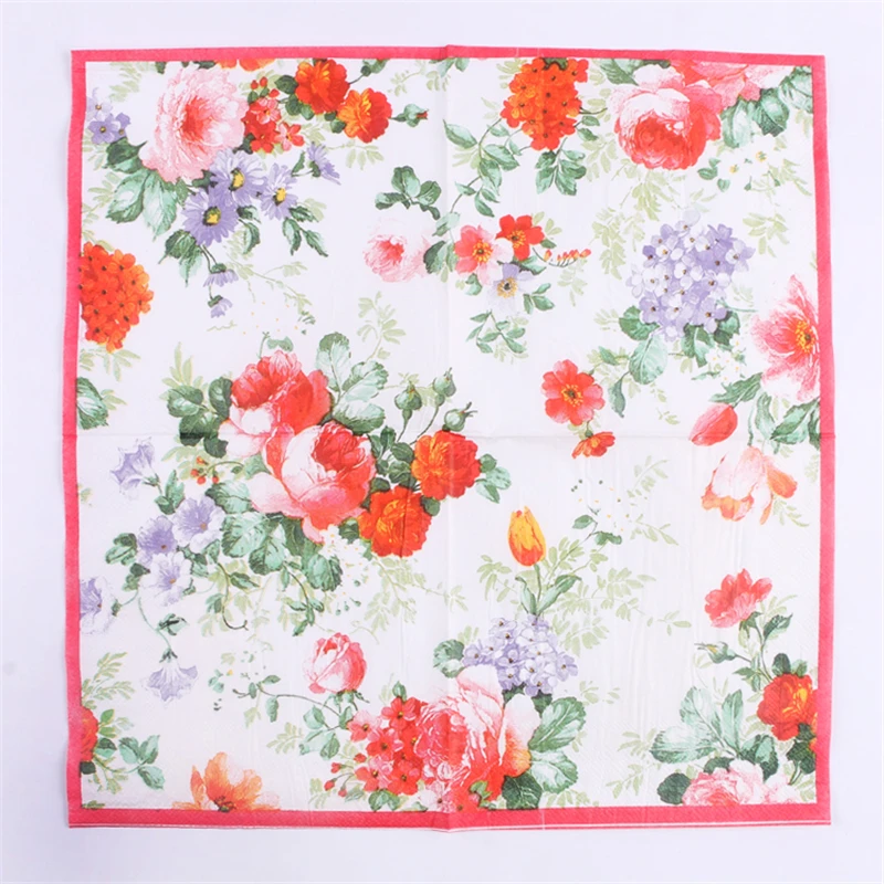 Новинка бумажные салфетки с масляным принтом цветочные цветочный шеф декупаж