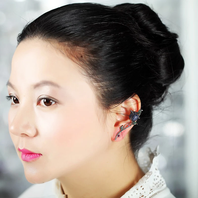 LUOTEEMI новые модные Асимметричные латунные серьги из фианита с микрозакрепкой