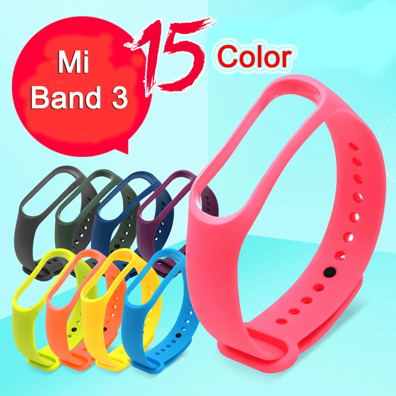 Браслет для xiaomi mi Band 3 ремешок спортивных часов часы силиконовый браслет band