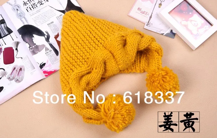 Free Shipping Korean version Women in autumn winter earmuffs ball spire conical hat knitting head cap fisherman | Тематическая