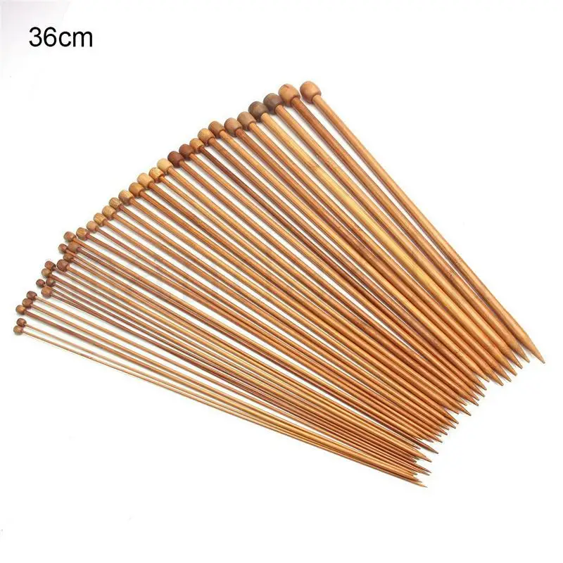 Natural 36cm 36 шт./лот круговой для вязания свитера Вязание иглы деревянные сделаны одной иглы Совет точка шерсть пряжа набор 25 см длинные - Цвет: Natural 36cm