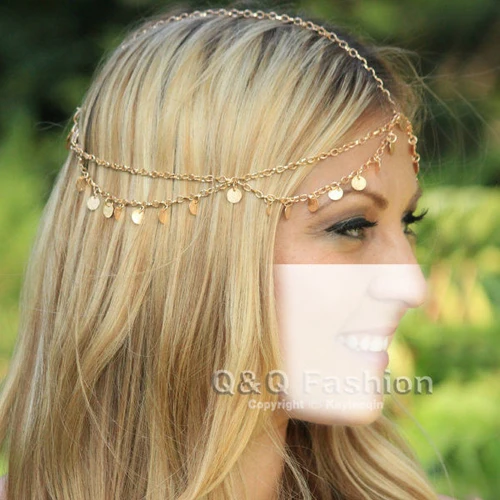 Греческий Золотой драпировочный диск для волос драпировка головы ремешок