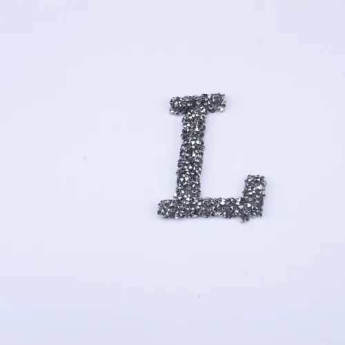 L letter 3D алфавитов письма кристалл исправление горный хрусталь мотивы железа на передачи горный хрусталь патчи аппликация для одежды шляпы 10 шт./лот стразы для рукоделия - Цвет: L letter