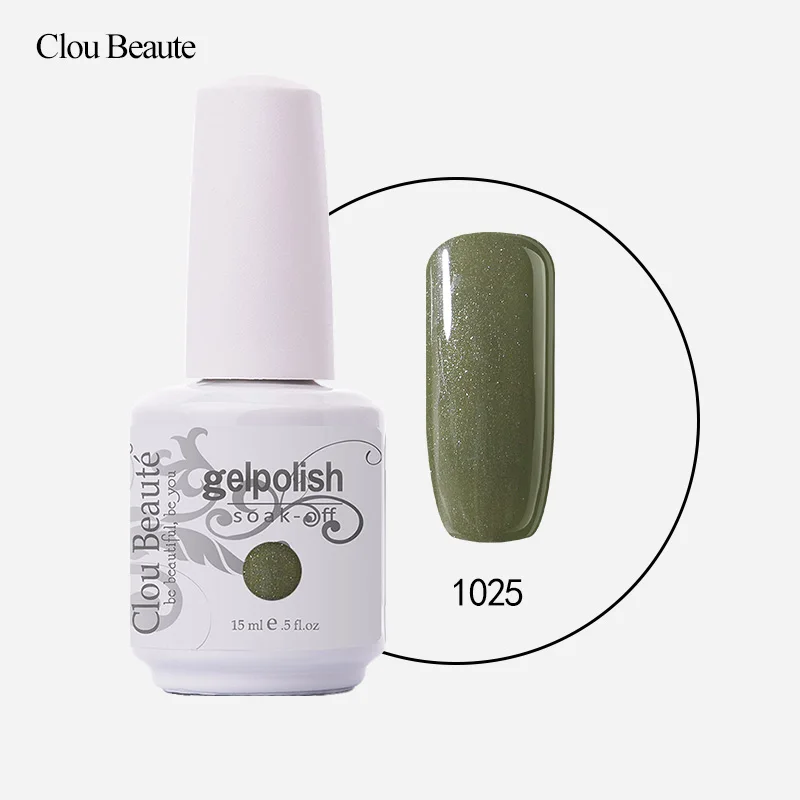 Clou Beaute 15 мл УФ гель для ногтей модный тренд цвета лаки для ногтей гель лак для ногтей - Цвет: 1025