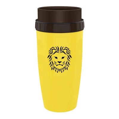 Yellow lion Вращающаяся чашка Neolid без крышки ручная соломенная чашка портативная креативная пластиковая мультяшная двухслойная чашка для детей подарок - Цвет: Yellow lion